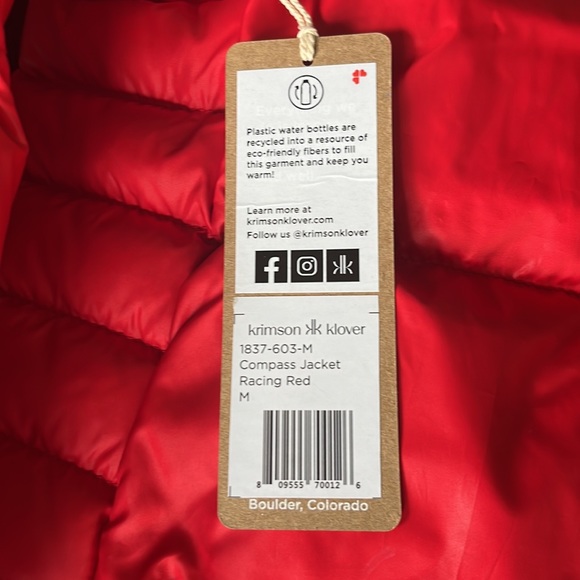 Krimson Klover Compas Down Puffer Jacket in Racing Red Size M - Picture 6 of 12